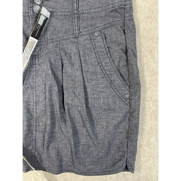 PrAna Lisbeth Skirt Women's Size 6 Coal Gray Chambray Hemp Blend Stretchy Mini - Picture 10 of 11